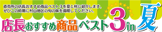 店長おすすめ3in夏